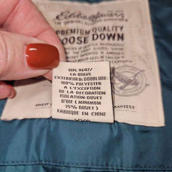 Eddie Bauer Goose Down Puffer Vest Women's XXL Green Quilted Lightweight Warm - Picture 8 of 9